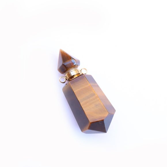 Natural Crystal Perfume Bottle Chain Pendant - Image 4