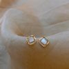 Small Square Ear Studs Light Luxury Minority Design Sense