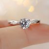 S925 Sterling Silver D-color High Carbon Stone Artificial Diamond Ring