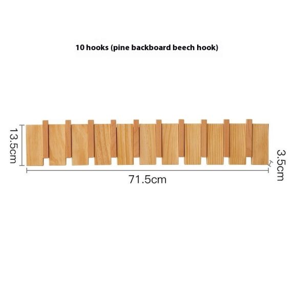 Solid Wood Simplicity Keys Clothes Hook Wall Home Door Hallway Hanger Punch-free - Image 10