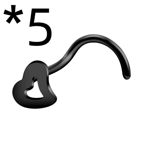 New European And American Love Nose Stud Stainless Steel S-shaped Corner Nose Ring - Image 2