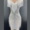 New Lady Wind Goddess Tassel Hanging Neck Dress Heavy Industry Nail Beads Hot Drill Luxury Design - Image 3