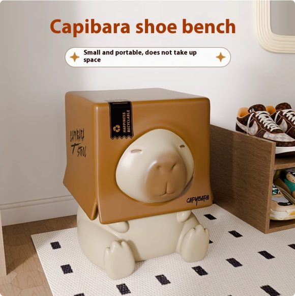 Cute Capibala Creative Porch Shoe Stool Home Living Room Floor Decoration - Image 6