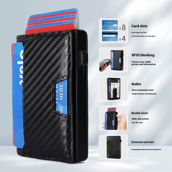 Wallet Creative Carbon Fiber Pattern Simple Men's Card Holder - Image 5