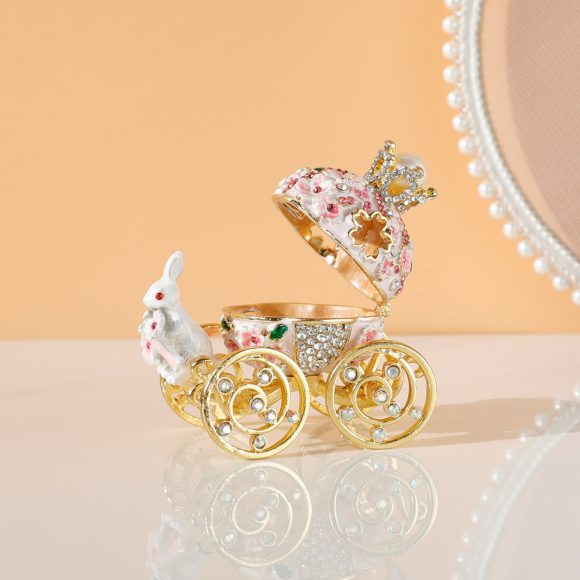 Creative Princess Carriage Cherry And Bunny Ornament Storage Box - Image 3