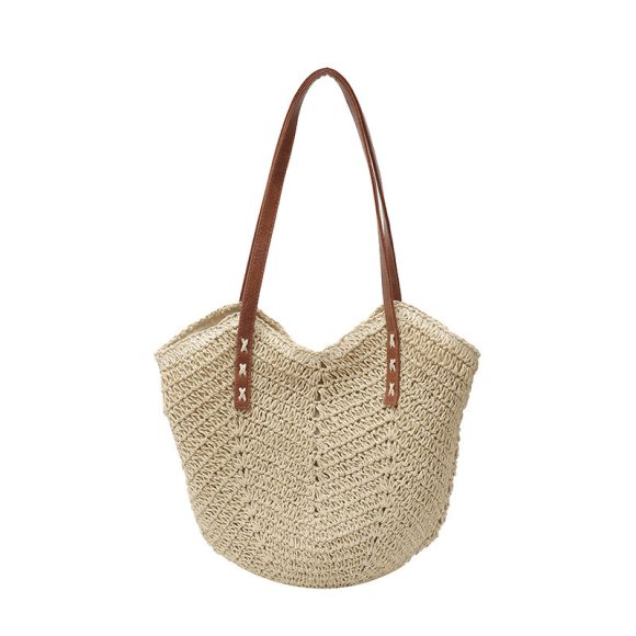 Straw Bag Holiday Shoulder Bag Fashion Woven Tote Bag - Image 4