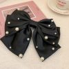 French Light Luxury Star Point Pearl Bow Net Red Headdress Hair Accessories - Image 5