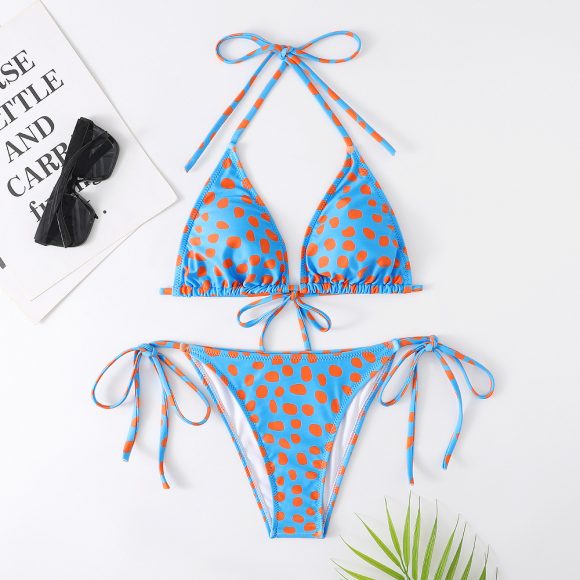 Women's Multicolor Printed Split Swimsuit Bikini - Image 5