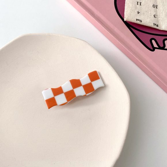 Wavy Checkerboard Hair Clips Sweet Versatile Bangs Clips - Image 8