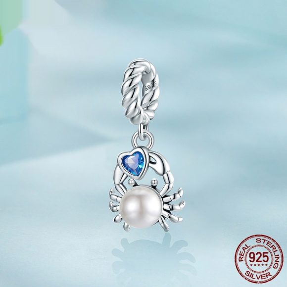 Crab Pearl Pendant S925 Silver Bead Accessories