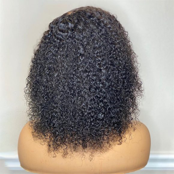 Kinky Curly Short Bob Lace Front Human Hair Wig - Image 4