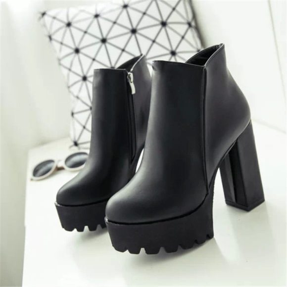 Thick Heel Fleece-lined Warm Short Boots - Image 6