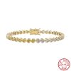 S925 Sterling Silver Two-tone Zircon Fashion All-match Bracelet - Image 9