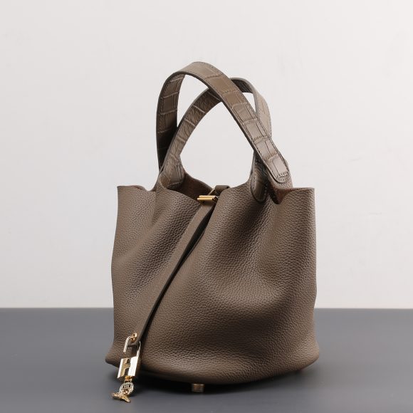 Cowhide Painted Vegetable Basket Portable Women's Bag Adjustable Shoulder Strap - Image 4
