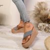 Cross Leopard Plaid Wedge Sandals - Image 6