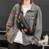 Fashion Leather Young Men's Individual Badge Shoulder Bag Waist Bag - Image 4
