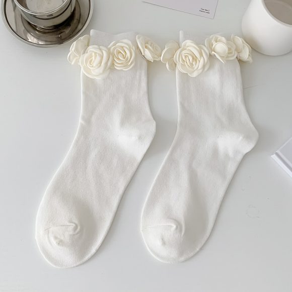 Three-dimensional Camellia Tube Socks Personality Lolita Style Socks - Image 5