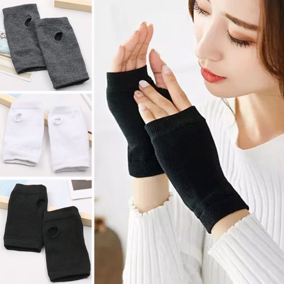 Men's And Women's Autumn And Winter Thin Spring And Summer Cotton Half Finger Sports Fingerless Gloves - Image 2