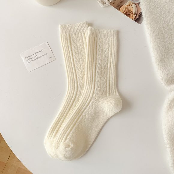 Milky White Twist Wool Socks Children - Image 7