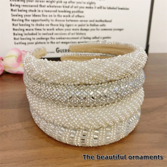 Heavy Industry Light Luxury New High-grade High-definition Pearl Headband - Image 8