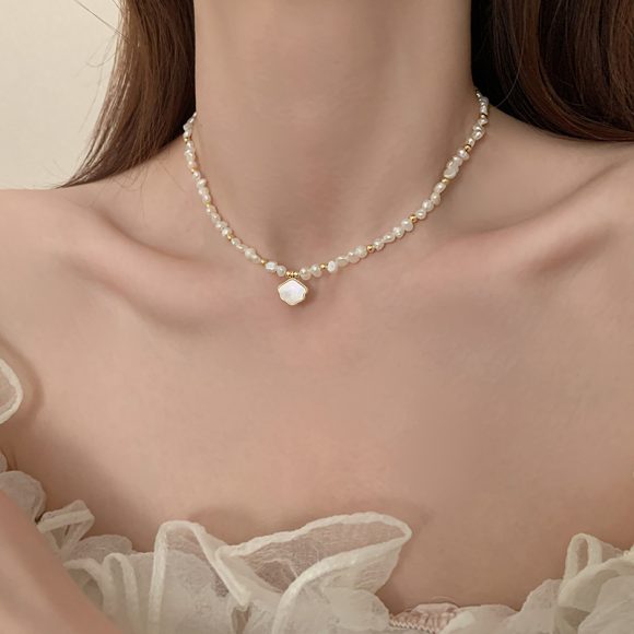 Women's Freshwater Shell Freshwater Pearl Necklace Bracelet - Image 6