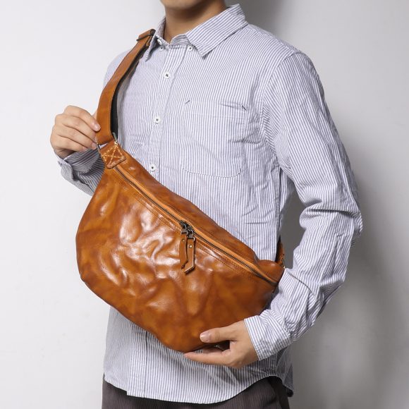 Retro Men's Bag Skull Skin Outdoor Cycling Crossbody Bag - Image 4