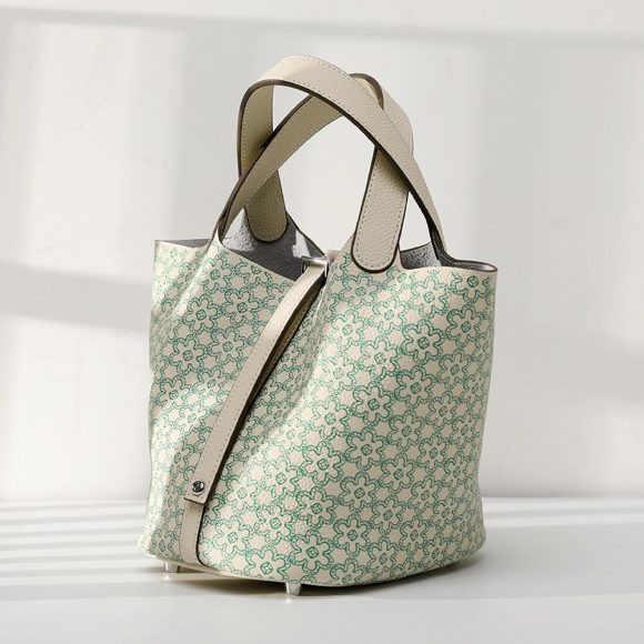 Cowhide Painted Vegetable Basket Portable Women's Bag Adjustable Shoulder Strap - Image 5