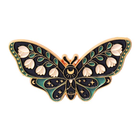 Cartoon Cute Moth Butterfly Insect Golden M Badge Biology Subject Student Bag Ornament Brooch Accessories - Image 5