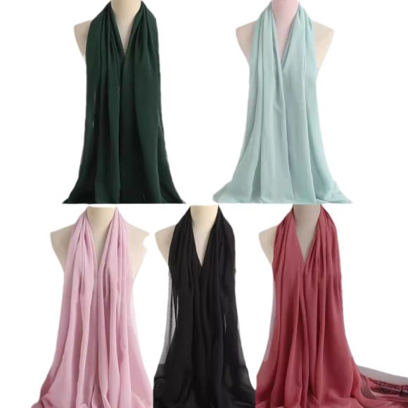 Ethnic Style High Quality Solid Color Hemp Chiffon Headscarf - Image 5