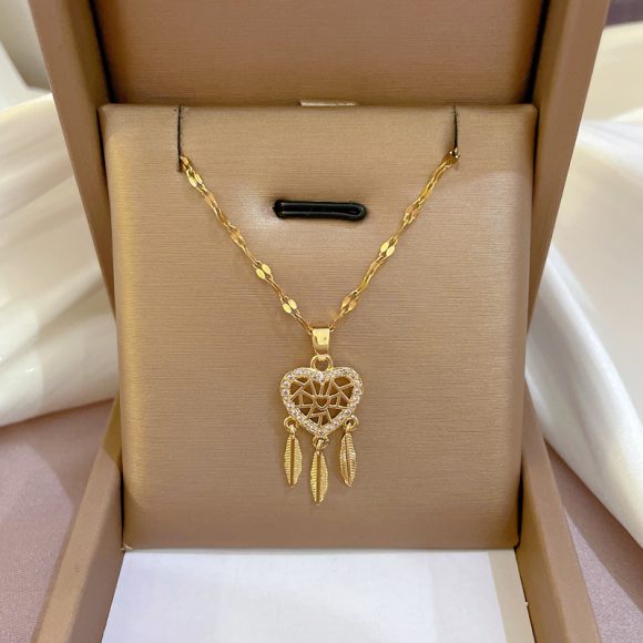 Ethnic Style Dreamcatcher Light Luxury Temperament Full Diamond Necklace - Image 2