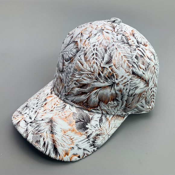 Korean Style Pure Leather Printing Baseball Caps - Image 2