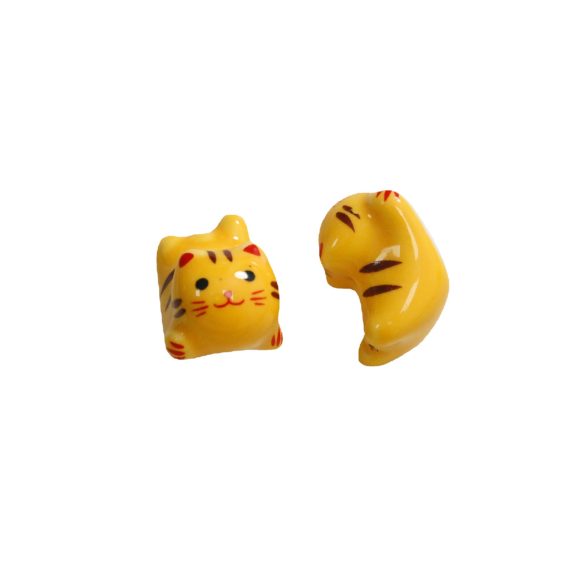 Cute Cartoon Porcelain Three-dimensional Sprint Cat Straight Hole Beaded - Image 10