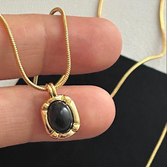 Gold Black Onyx Necklace Twin Accessories - Image 4