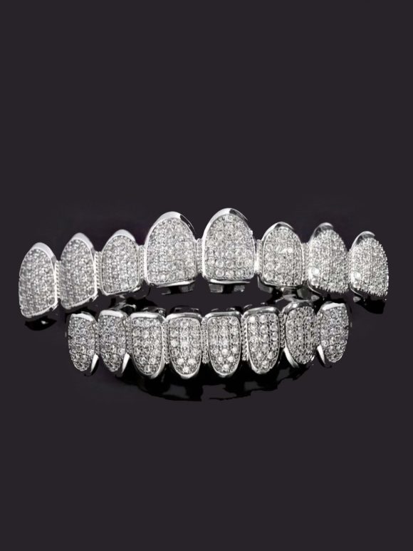 Hip Hop Tooth Socket Copper Zircon Micro British Real Gold Non-fading Tooth Decoration - Image 10
