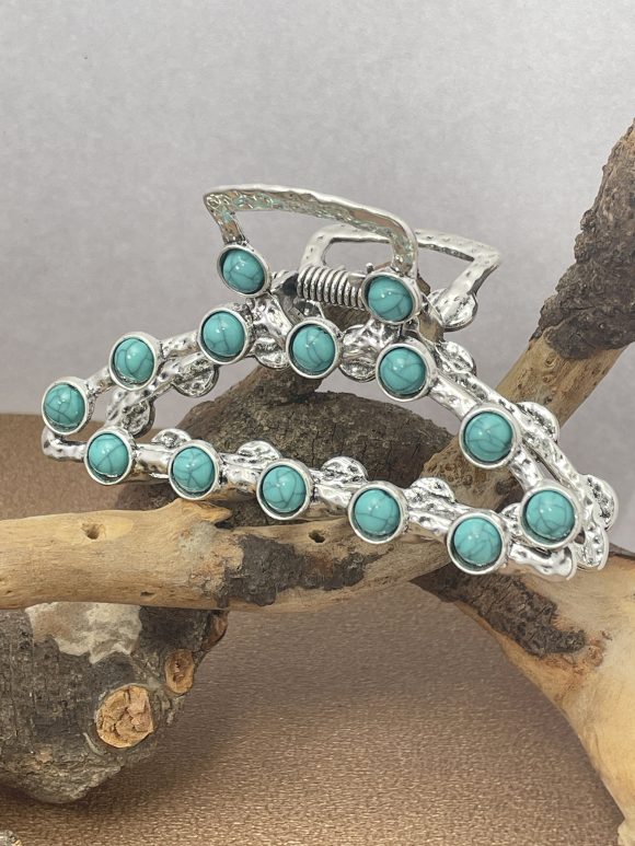 Artistic Retro Turquoise Classic Women's Back Head Hair Claw - Image 3
