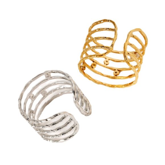 Titanium Steel 18K Multi-layer Casting Ring - Image 4