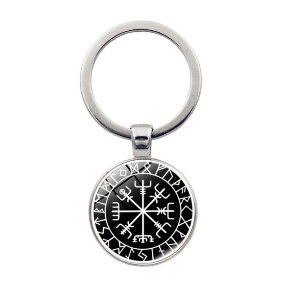 Nordic Viking Compass Pattern Keychain Pendant - Image 4