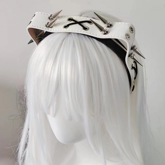 Sharp Claw Kitty Leather Punk Cat Ear Rivet Headband - Image 6
