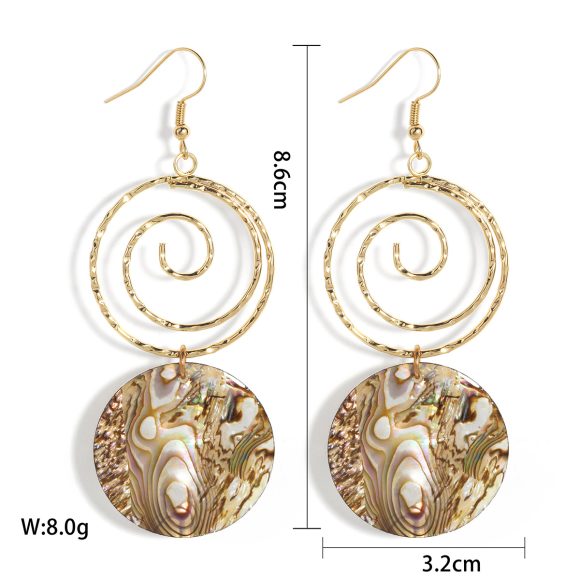 European And American Exaggerated Abalone Shell Earrings SHEIN Popular Niche - Image 3