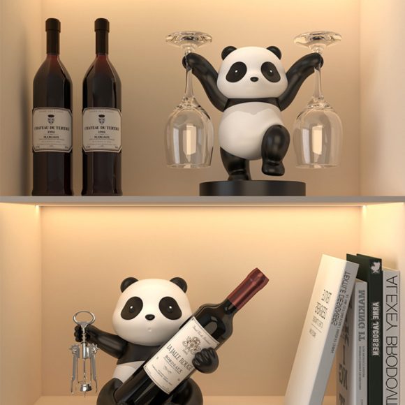 Panda Red Wine Rack Decoration Wine Cabinet Combination Light Luxury