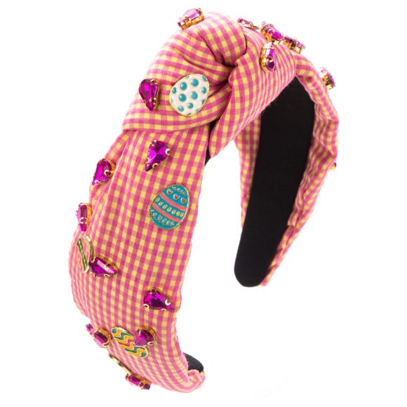 Fashion Plaid Fabric Hand-stitched Easter Headband - Image 2