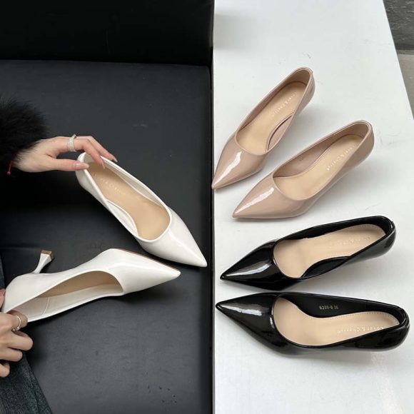 Spring And Autumn Pumps Tight Shallow Mouth All-Match Pointed Stiletto Heel - Image 4
