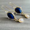Pearl Pendant Inlaid Gemstone Earrings Original - Image 6