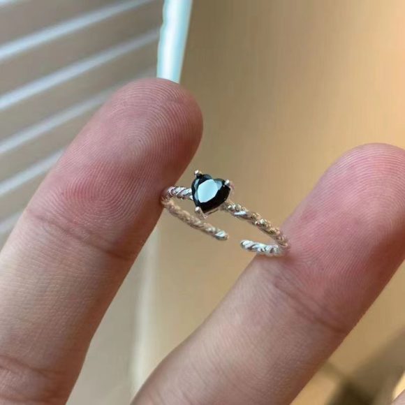 Sweet Cool Style Black Zircon XINGX Ring For Women - Image 2