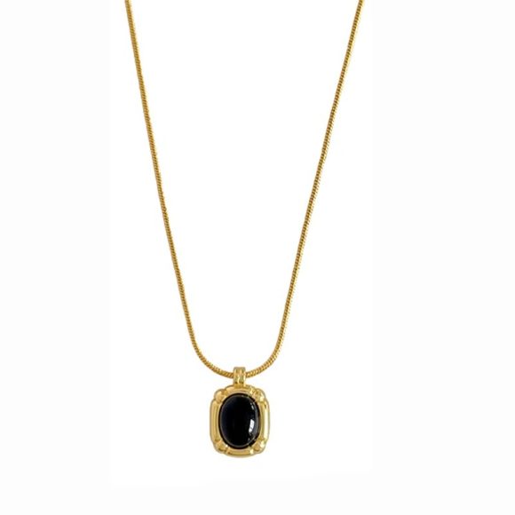 Gold Black Onyx Necklace Twin Accessories - Image 5