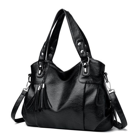 Classic Washed Sheepskin Tassel Bag Texture - Image 9