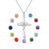 S925 Sterling Silver Cross Frame Pendant Clavicle Chain