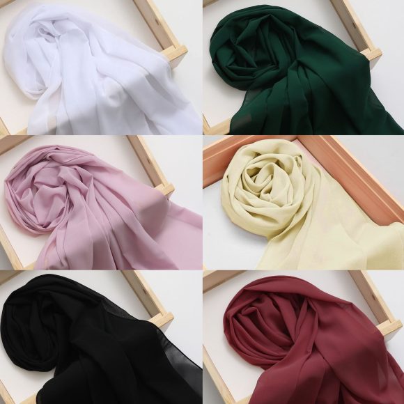 Ethnic Style High Quality Solid Color Hemp Chiffon Headscarf - Image 6
