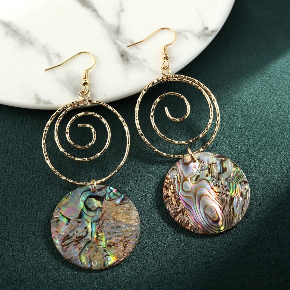 European And American Exaggerated Abalone Shell Earrings SHEIN Popular Niche - Image 5