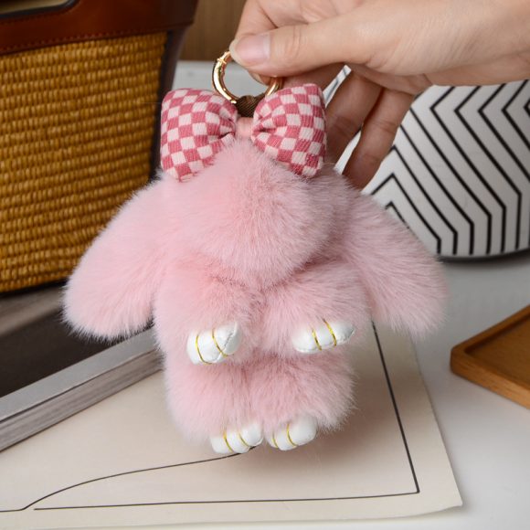Cartoon Plush Bunny Keychain Pendant - Image 7